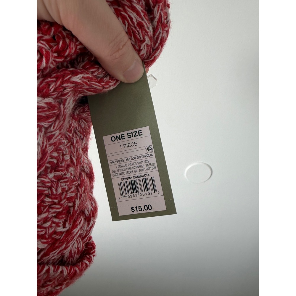 Goodfellow Men's Beanie – Red & White Knit – NWT - Picture 3 of 3